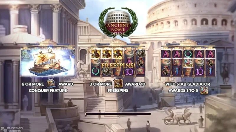 Ancient Rome Deluxe AI - κύρια οθόνη τροχών και διεπαφής